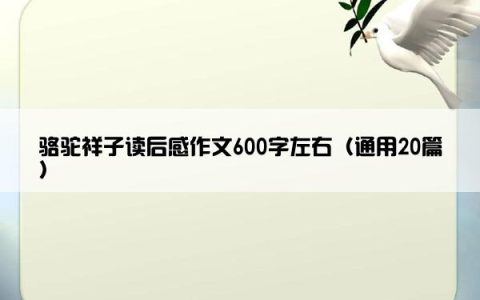 骆驼祥子读后感作文600字左右（通用20篇）