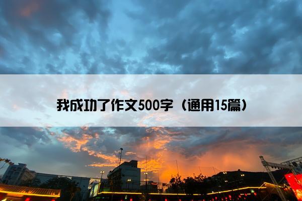 我成功了作文500字（通用15篇）