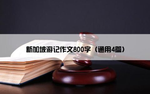 新加坡游记作文800字（通用4篇）
