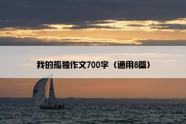 我的孤独作文700字（通用8篇）