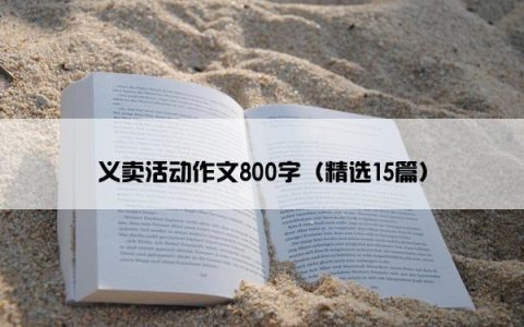 义卖活动作文800字（精选15篇）