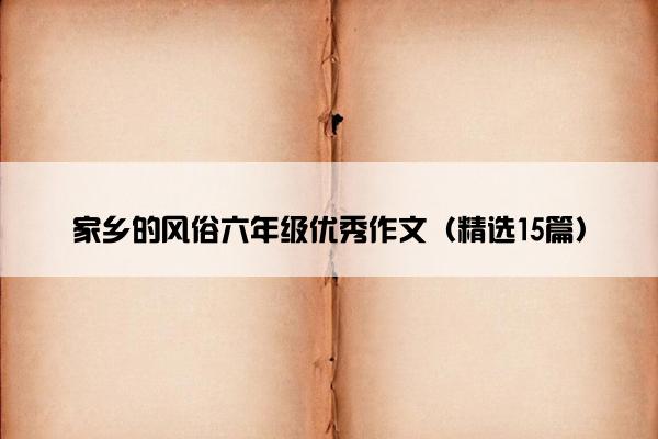 家乡的风俗六年级优秀作文（精选15篇）