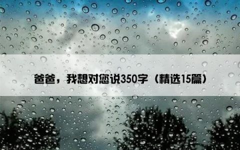 爸爸，我想对您说350字（精选15篇）