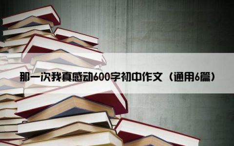 那一次我真感动600字初中作文（通用6篇）