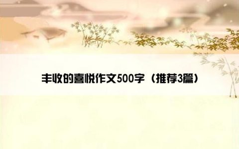 丰收的喜悦作文500字（推荐3篇）