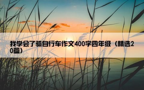 我学会了骑自行车作文400字四年级（精选20篇）