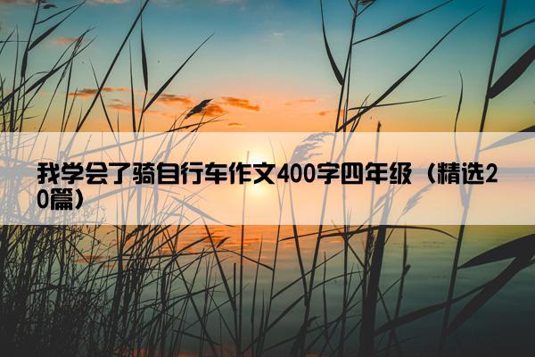 我学会了骑自行车作文400字四年级（精选20篇）