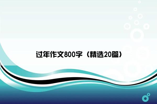 过年作文800字（精选20篇）