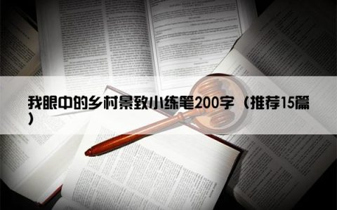 我眼中的乡村景致小练笔200字（推荐15篇）