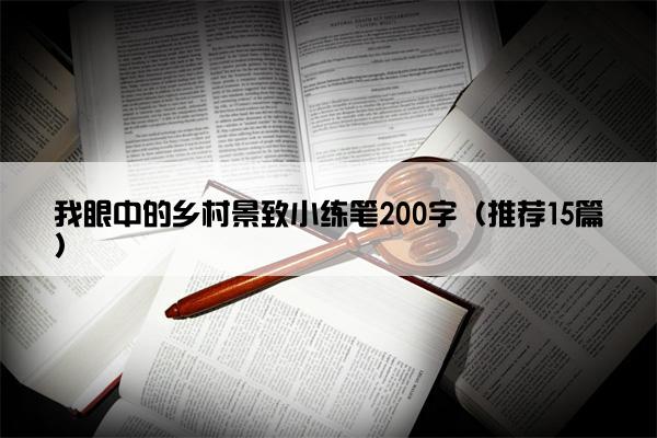 我眼中的乡村景致小练笔200字（推荐15篇）