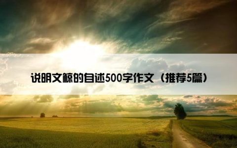 说明文鲸的自述500字作文（推荐5篇）