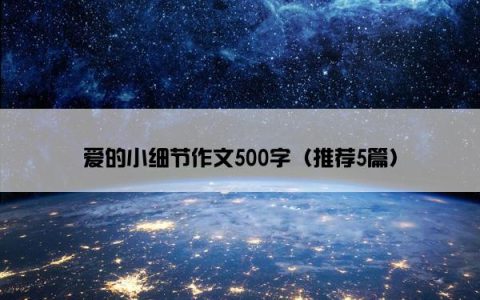 爱的小细节作文500字（推荐5篇）
