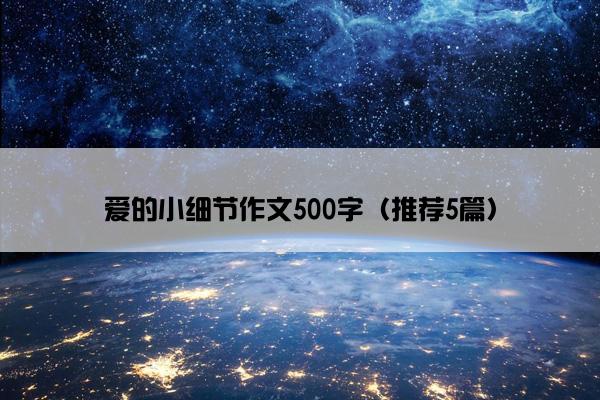 爱的小细节作文500字（推荐5篇）