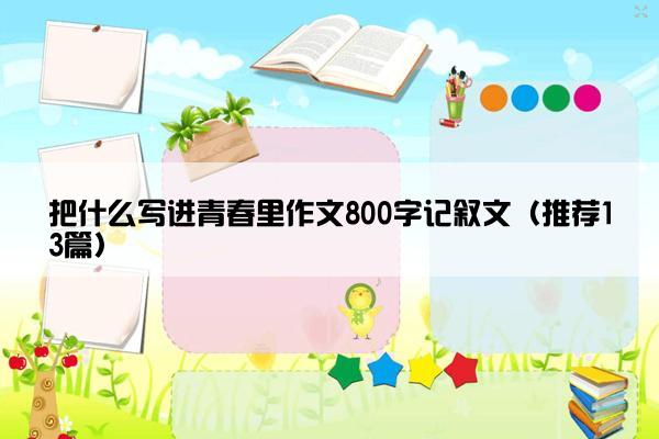 把什么写进青春里作文800字记叙文（推荐13篇）