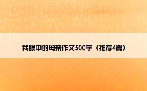 我眼中的母亲作文500字（推荐4篇）