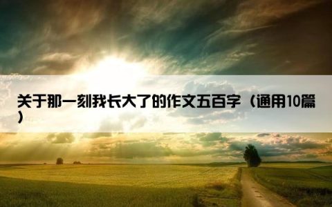 关于那一刻我长大了的作文五百字（通用10篇）