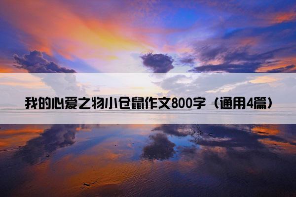 我的心爱之物小仓鼠作文800字（通用4篇）