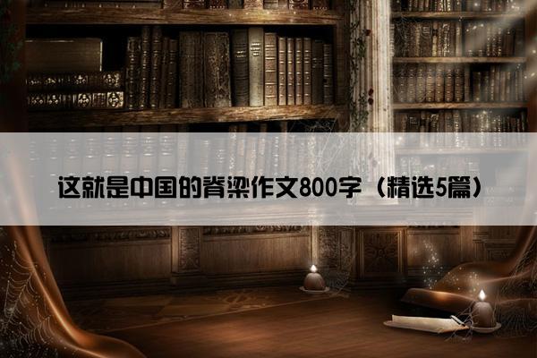 这就是中国的脊梁作文800字（精选5篇）