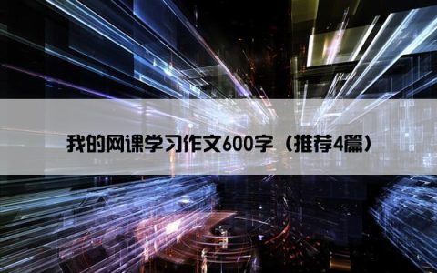我的网课学习作文600字（推荐4篇）