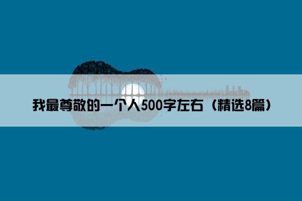 我最尊敬的一个人500字左右（精选8篇）