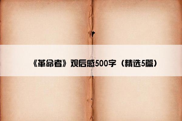 《革命者》观后感500字（精选5篇）