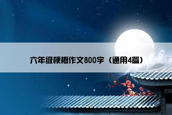 六年级梗概作文800字（通用4篇）