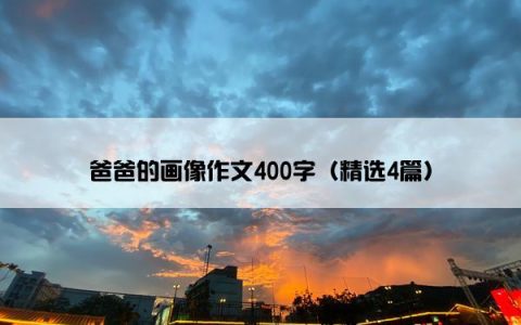 爸爸的画像作文400字（精选4篇）
