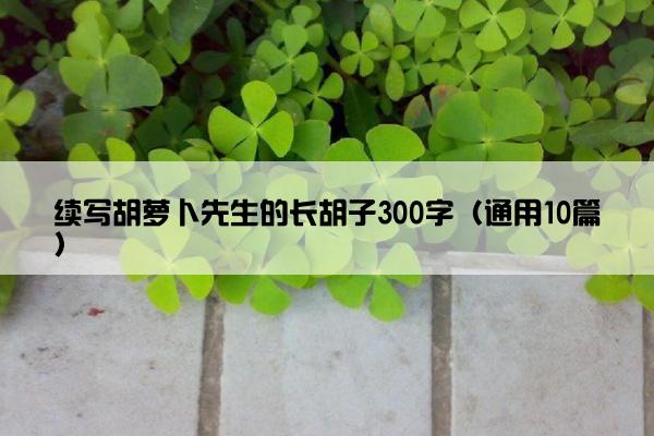 续写胡萝卜先生的长胡子300字（通用10篇）