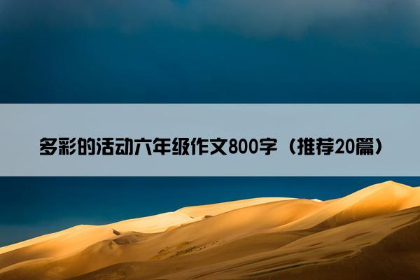 多彩的活动六年级作文800字（推荐20篇）