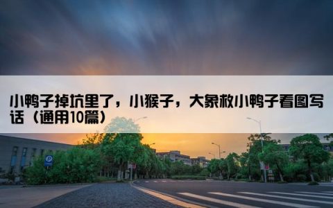 小鸭子掉坑里了，小猴子，大象救小鸭子看图写话（通用10篇）