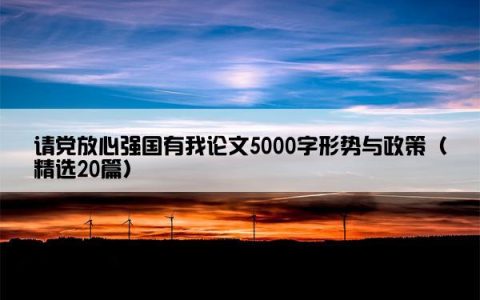 请党放心强国有我论文5000字形势与政策（精选20篇）