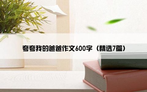 夸夸我的爸爸作文600字（精选7篇）