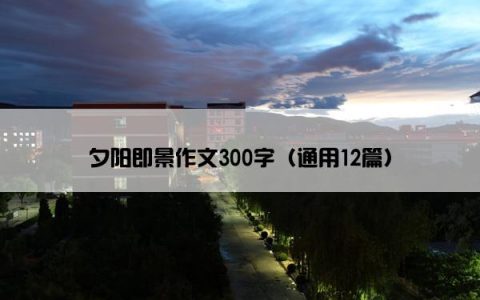 夕阳即景作文300字（通用12篇）