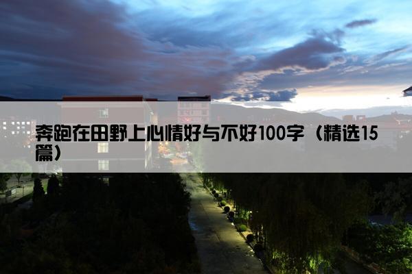 奔跑在田野上心情好与不好100字（精选15篇）