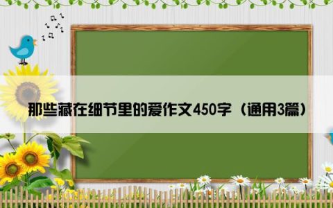 那些藏在细节里的爱作文450字（通用3篇）