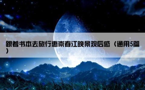 跟着书本去旅行惠崇春江晚景观后感（通用5篇）