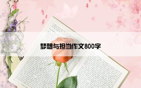 梦想与担当作文800字