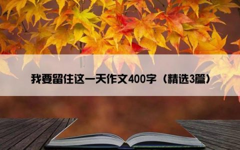 我要留住这一天作文400字（精选3篇）