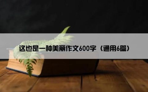 这也是一种美丽作文600字（通用6篇）