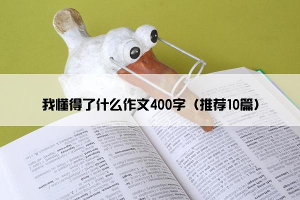 我懂得了什么作文400字（推荐10篇）