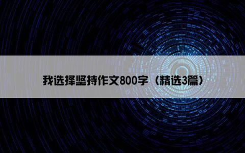 我选择坚持作文800字（精选3篇）