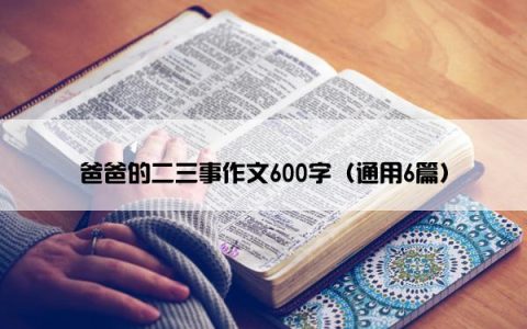爸爸的二三事作文600字（通用6篇）