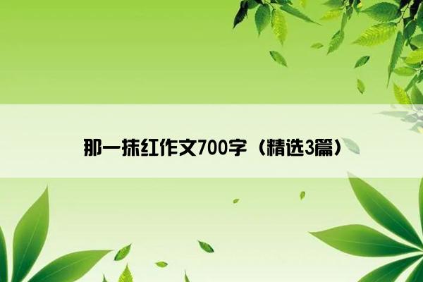 那一抹红作文700字（精选3篇）