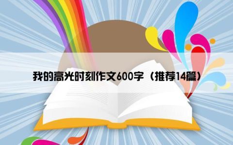 我的高光时刻作文600字（推荐14篇）