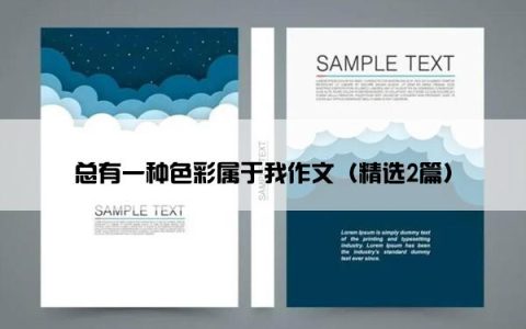 总有一种色彩属于我作文（精选2篇）