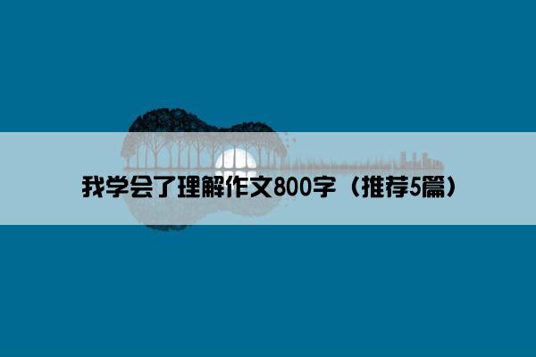 我学会了理解作文800字（推荐5篇）