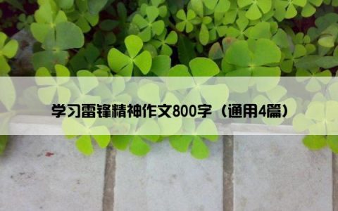 学习雷锋精神作文800字（通用4篇）
