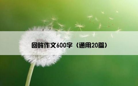 回眸作文600字（通用20篇）
