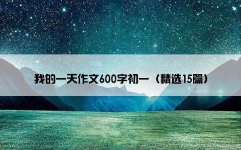 我的一天作文600字初一（精选15篇）