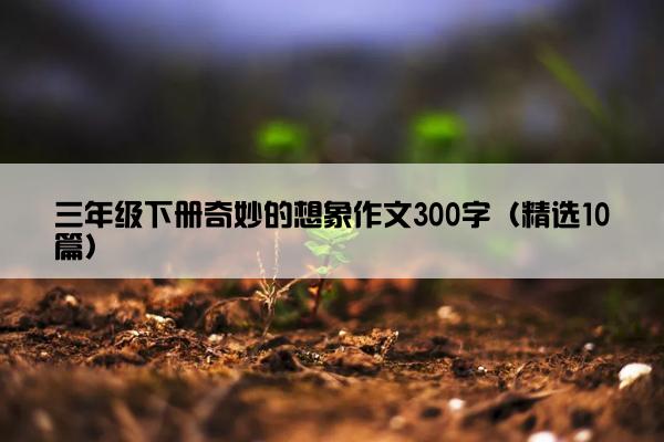 三年级下册奇妙的想象作文300字（精选10篇）